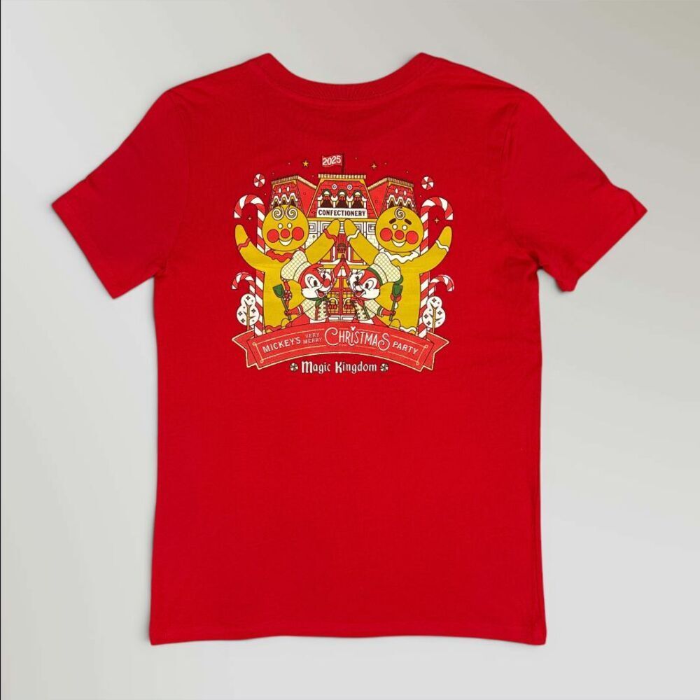 Disney Parks 2025 Mickey's Very Merry Christmas Party T-Shirt Chip & Dale Sz Sm